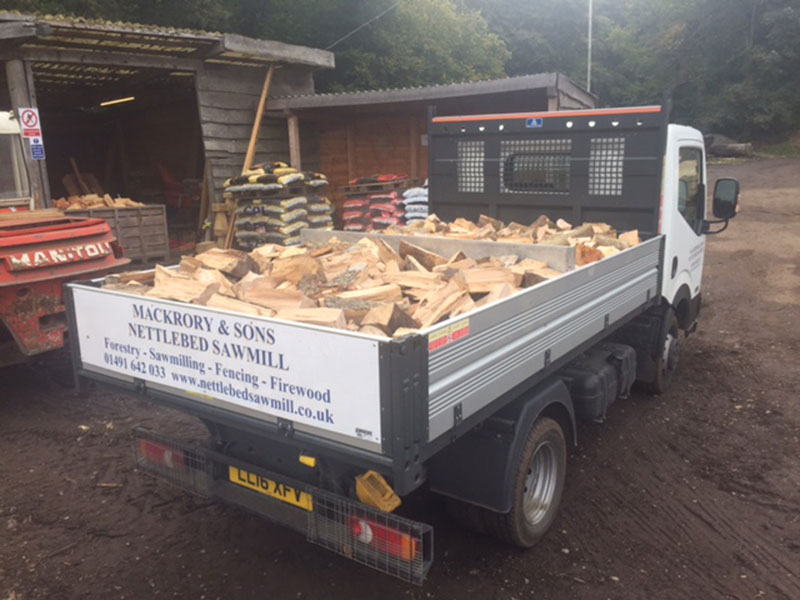 Load of hardwood logs for delivery Nettlebed Sawmill