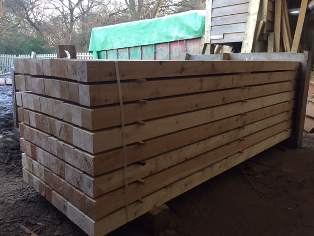 Sawn posts ready for treatment Nettlebed Sawmill